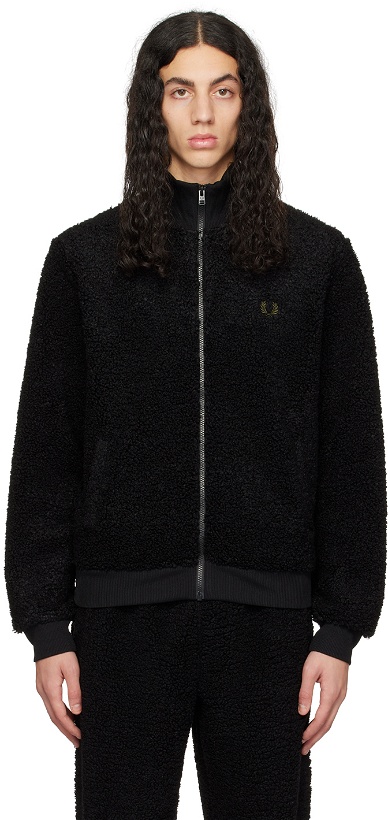 Photo: Fred Perry Black Embroidered Track Jacket