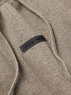 FEAR OF GOD ESSENTIALS - Straight-Leg Logo-Appliquéd Cotton-Blend Jersey Drawstring Shorts - Brown