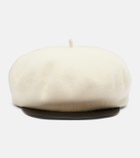 Valentino VLogo leather-trimmed wool newsboy cap