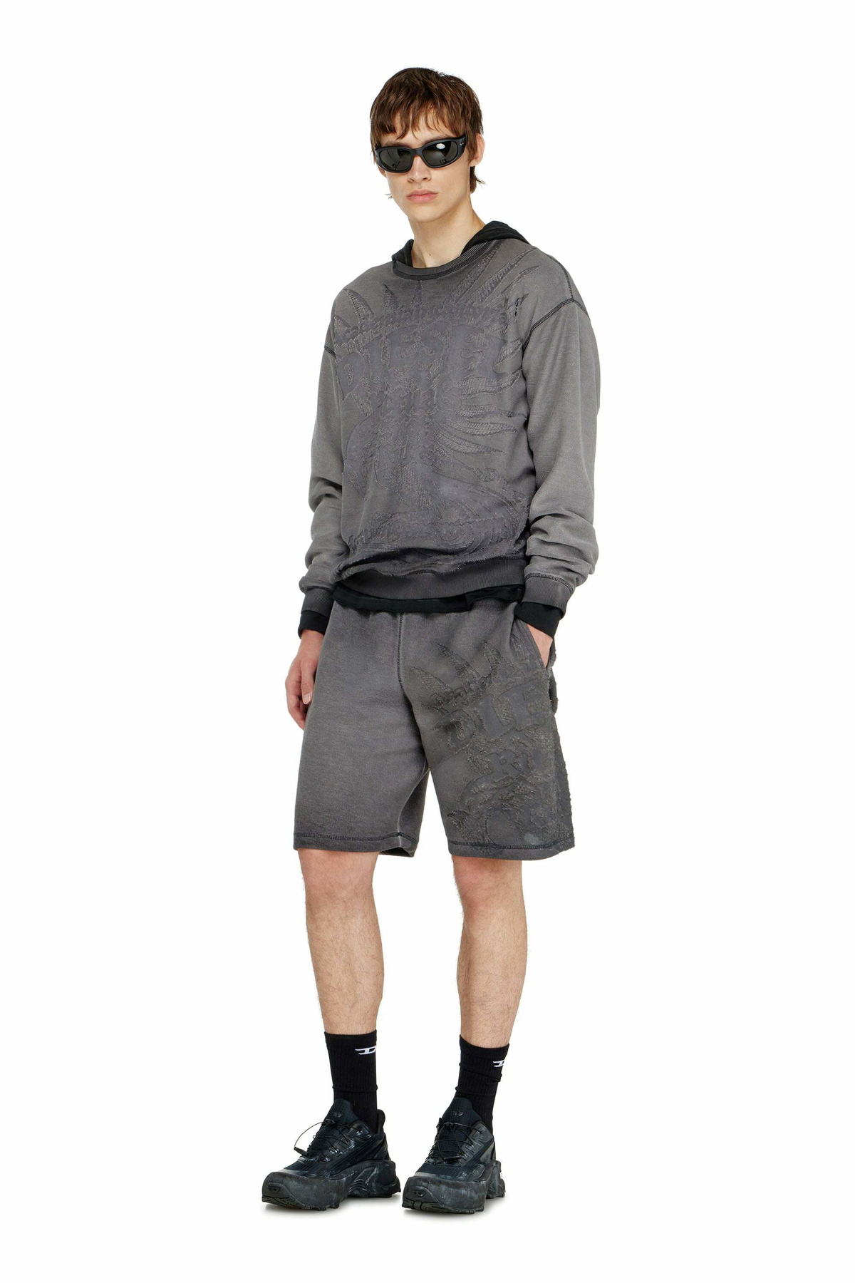 Diesel Sweatshorts with dévoré motifs - Shorts - Man -