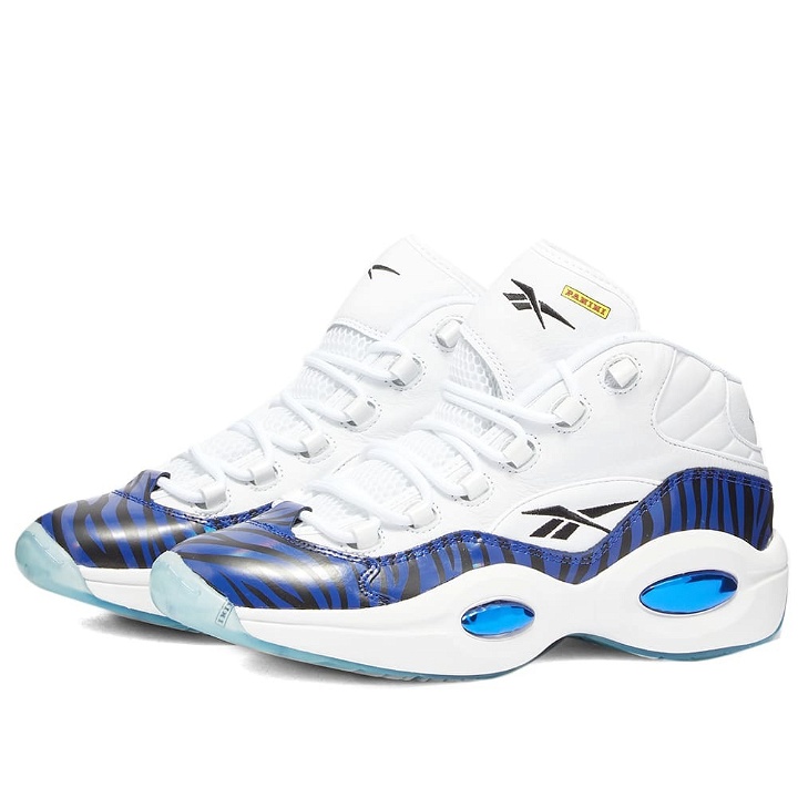 Photo: Reebok x Panini Question Mid Sneakers in Court Blue/Black