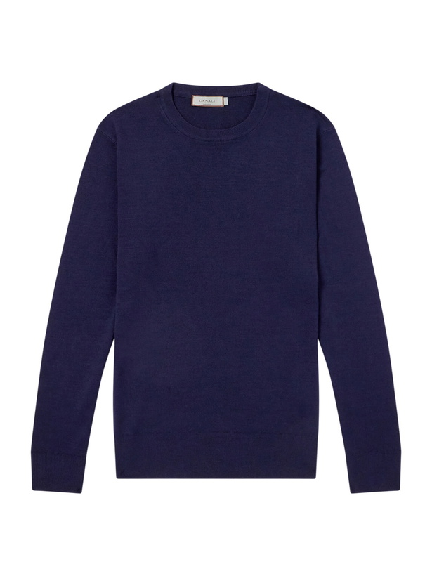 Photo: Canali - Wool Sweater - Blue