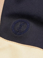 SAINT LAURENT - Panelled Logo-Embroidered Satin-Jersey Track Jacket - Neutrals