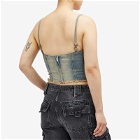 MISBHV Women's Laced Up Denim Corset Top in Blue
