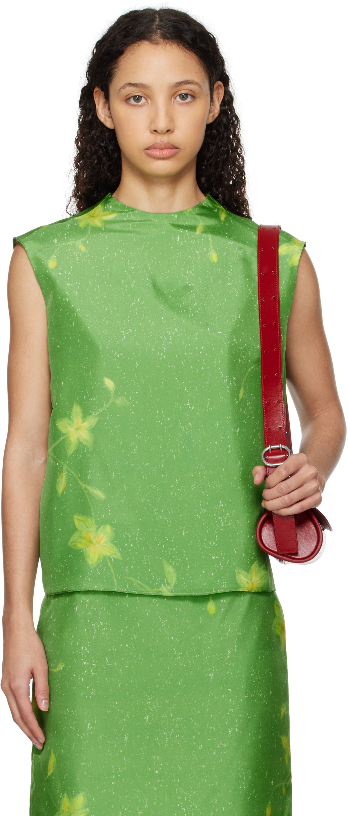 AO Yes Green Layered Print Top