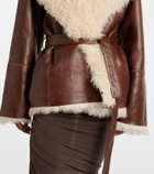 Magda Butrym Shearling-trimmed leather jacket
