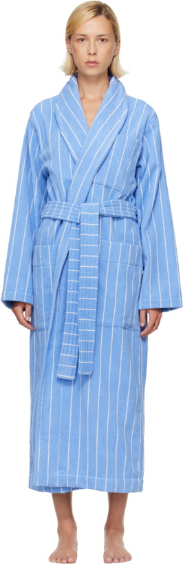 Photo: Tekla Blue & White Terry Classic Bathrobe