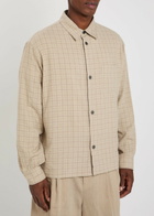 Frame Plaid Woven Shirt Beige