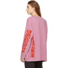 Some Ware SSENSE Exclusive Pink Long Sleeve Side Logo T-Shirt