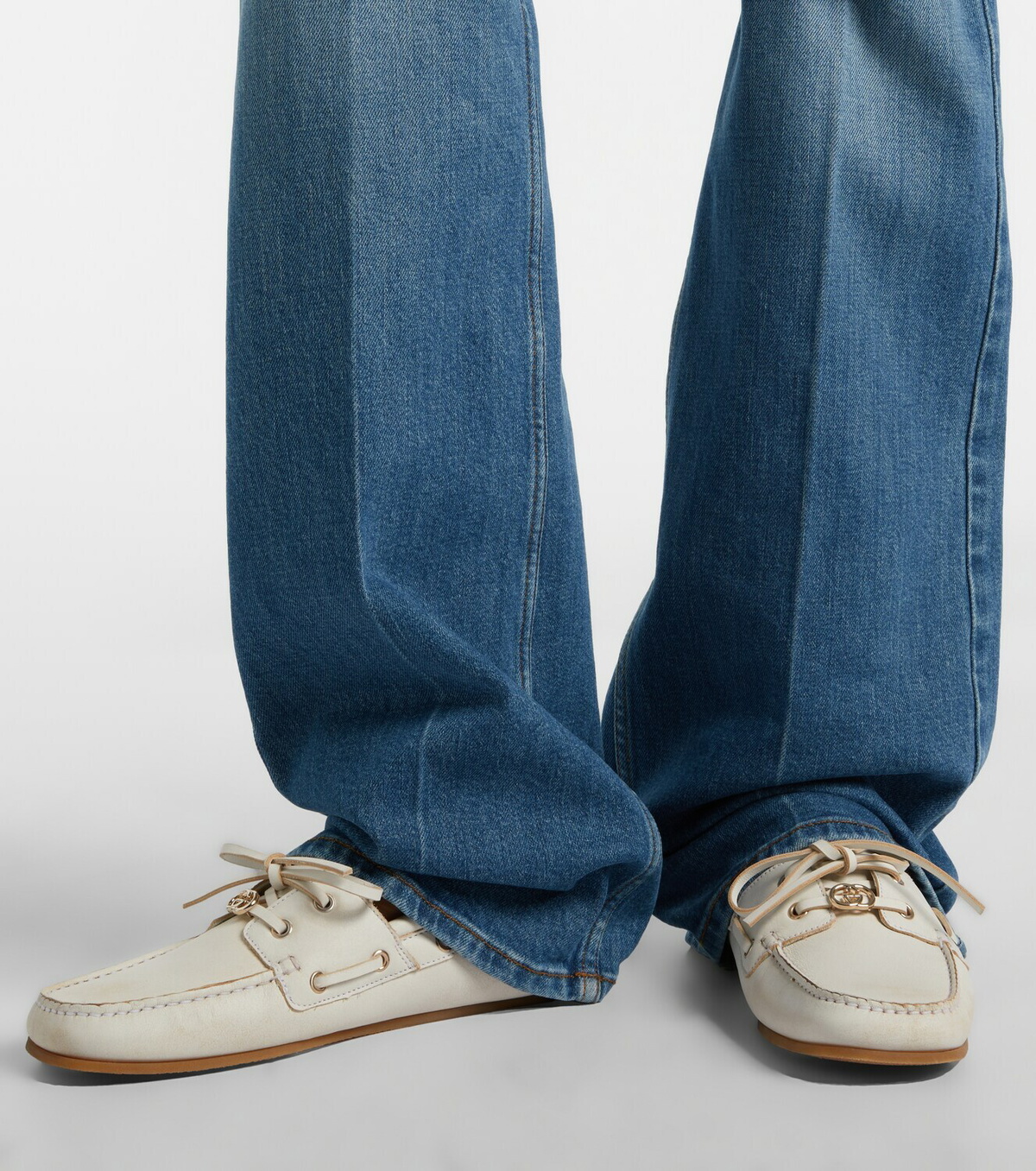 Gucci Interlocking G leather boat shoes