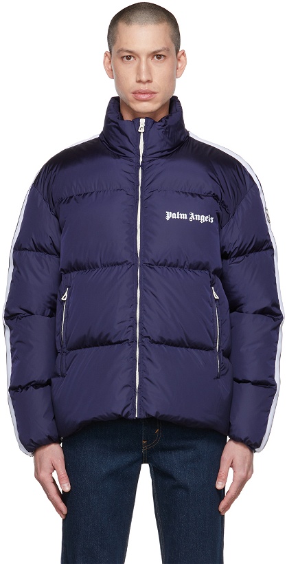 Photo: Palm Angels Navy Classic Track Down Jacket
