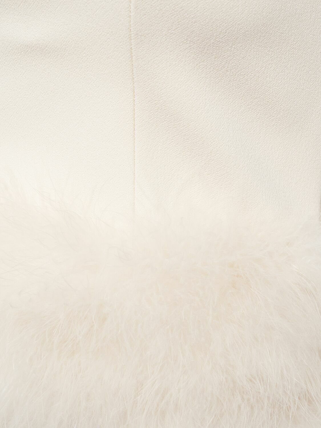 BLUMARINE Sable Strapless Top with feathers