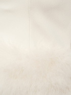 BLUMARINE Sable Strapless Top with feathers