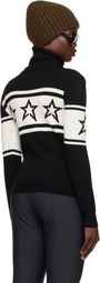 Perfect Moment Black Chopper Merino Wool Turtleneck