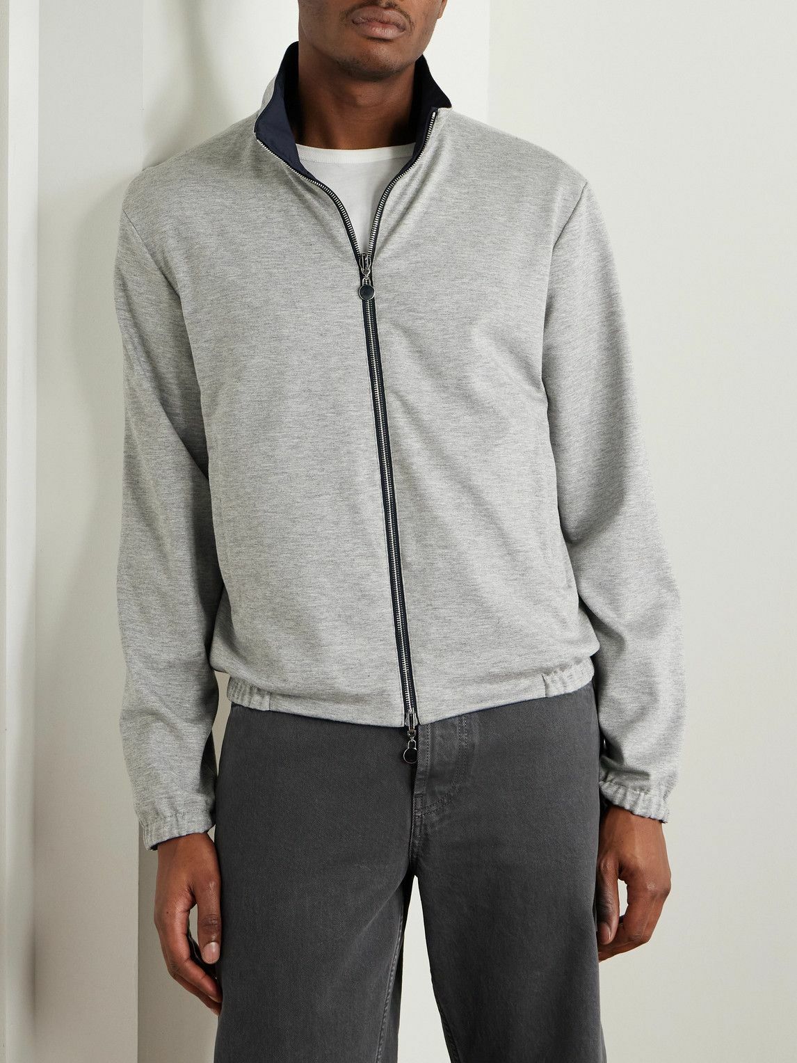 Kiton - Reversible Jersey and Tech-Shell Blouson Jacket - Blue