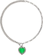 Safsafu Silver & Green Limelight Necklace