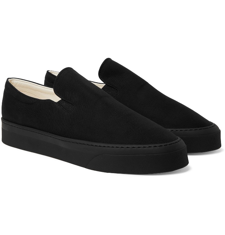 Photo: THE ROW - Dean Canvas Slip-On Sneakers - Black