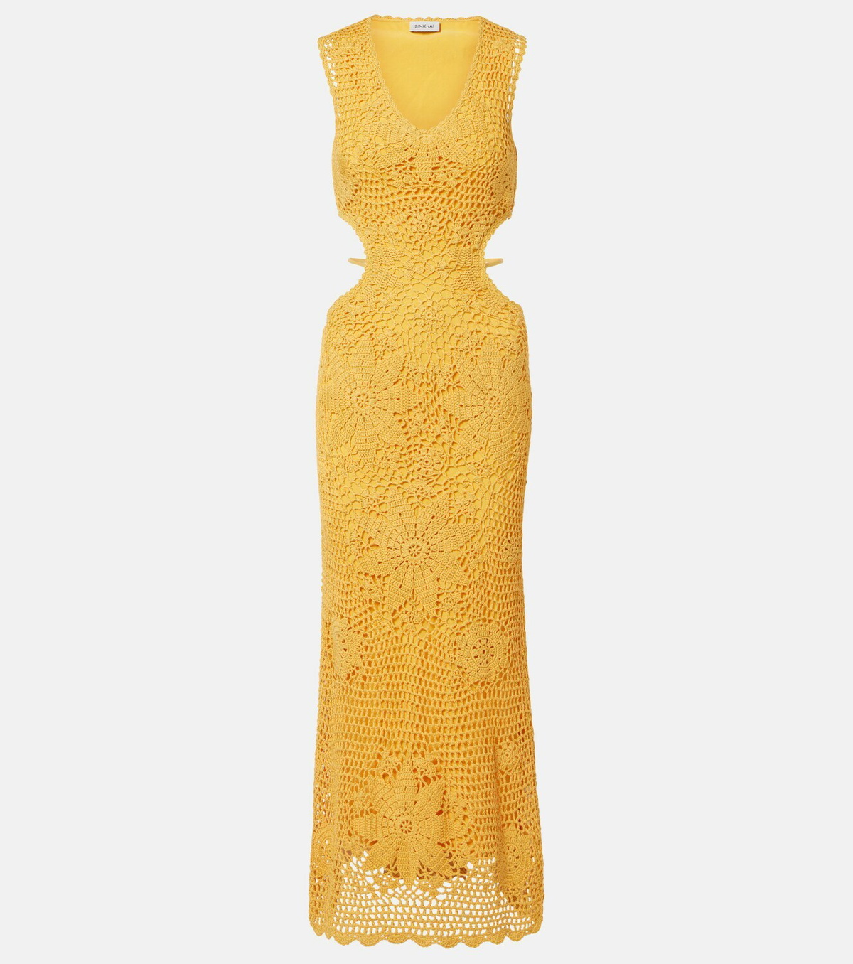 Simkhai Lyla crochet floral cotton maxi dress