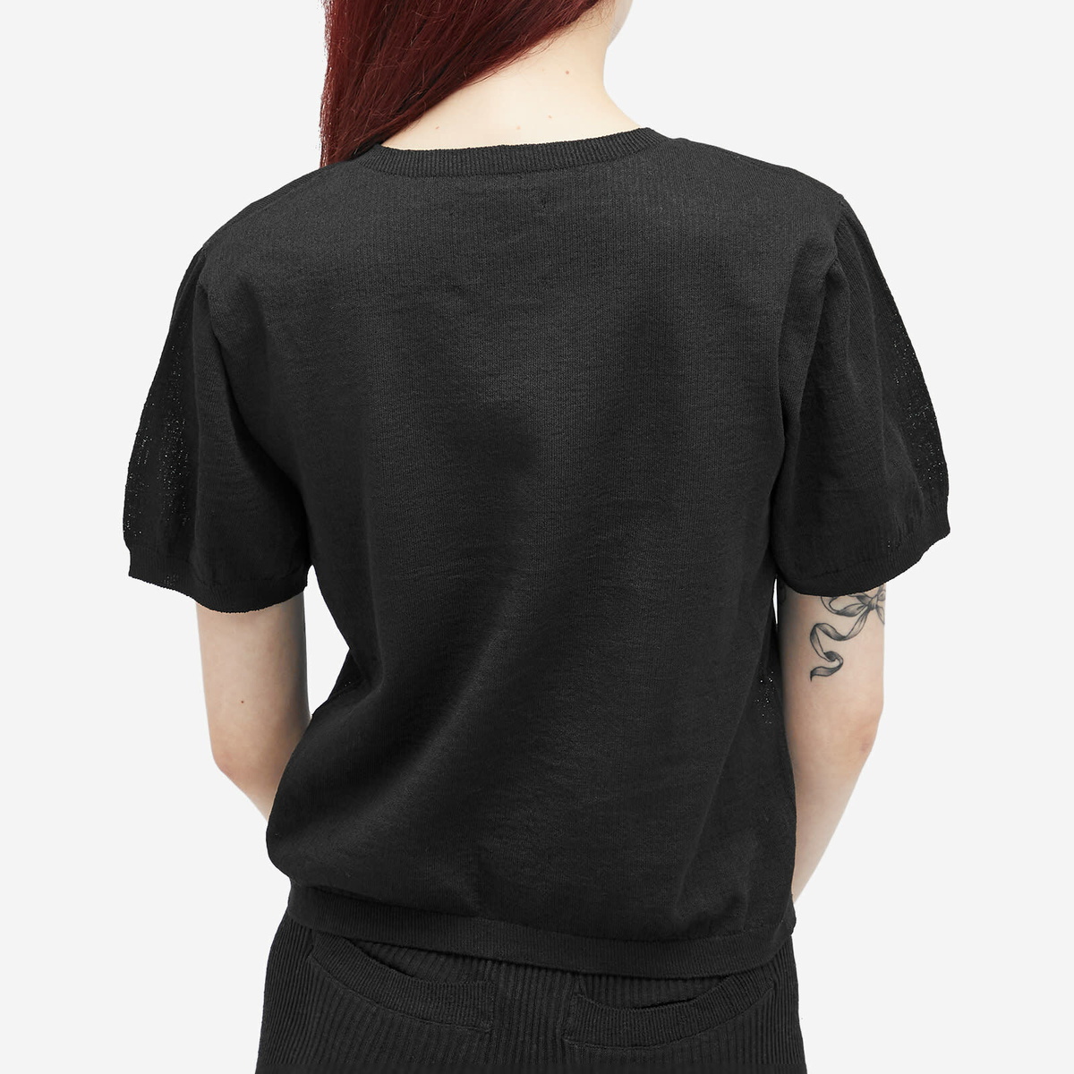 Snow Peak Women's High Gauge Light Knit Top in Black