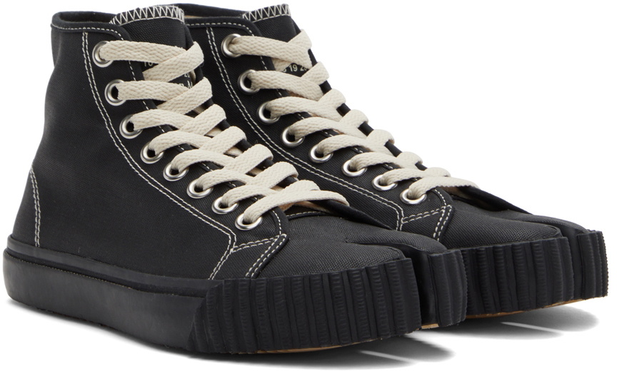 Maison Margiela Black Tabi High-Top Sneakers Maison Margiela