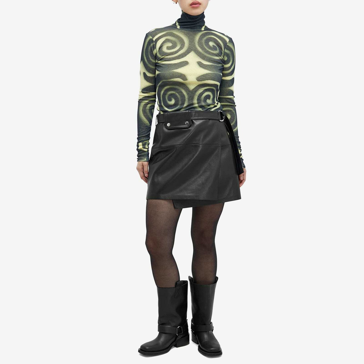 Nanushka Women's Long Sleeve Josa Sprial Top in Spiral Spray