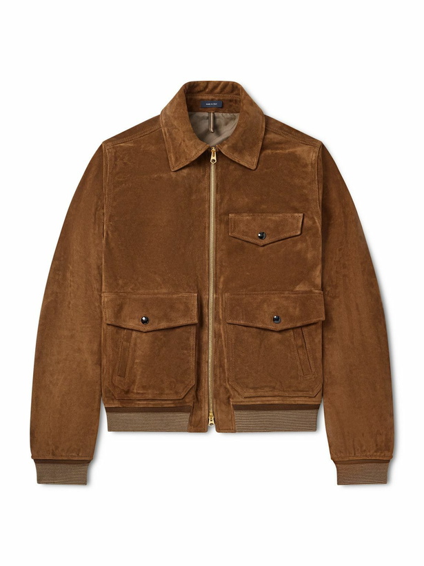 Photo: Drake's - A-2 Suede Jacket - Brown