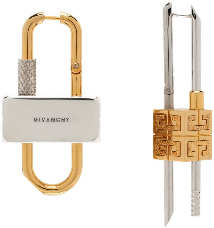 Photo: Givenchy Gold & Silver Lock Earrings