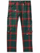 UNDERCOVER - Slim-Fit Checked Wool-Twill Trousers - Green