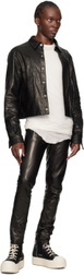 Rick Owens Black Porterville Alice Strobe Leather Jacket