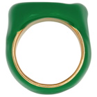 Bottega Veneta Green and Gold Wax Ring