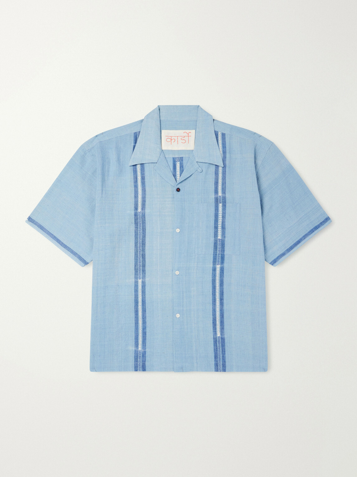 Kardo - Rohit Embroidered Cotton Shirt - Blue