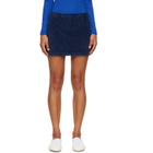 Sporty & Rich Navy Signature Logo Terry Miniskirt