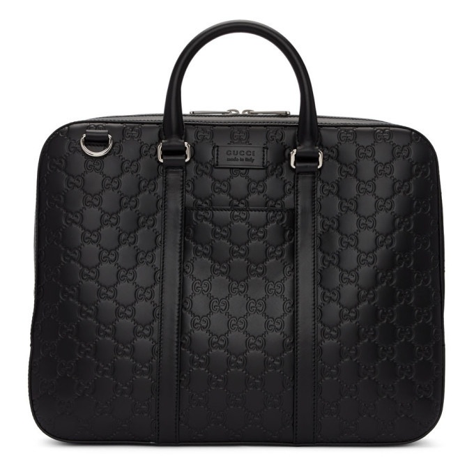 Photo: Gucci Black Embossed Signature Briefcase