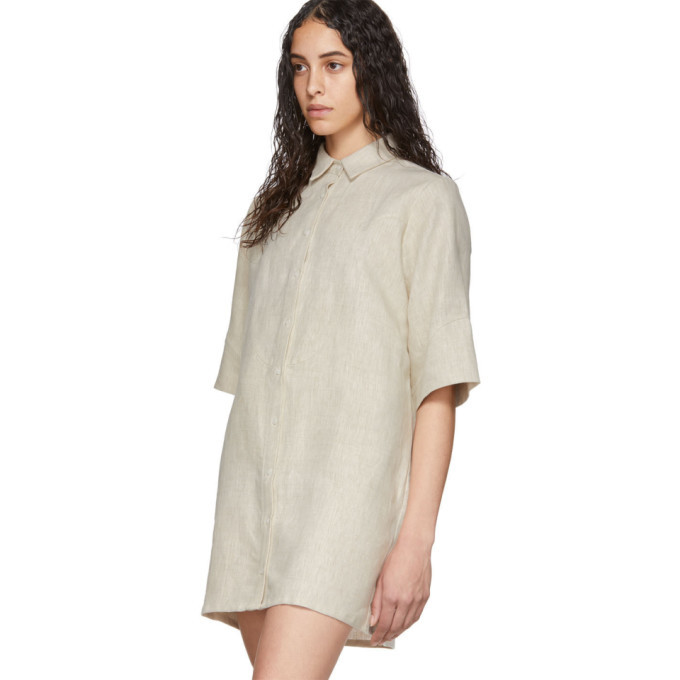 Georgia Alice Off-White Linen Pierre Shirt Dress