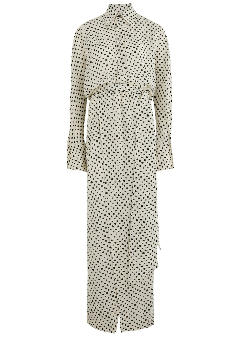 Petar Petrov The Saint Polka dot Maxi Shirt Dress Ivory