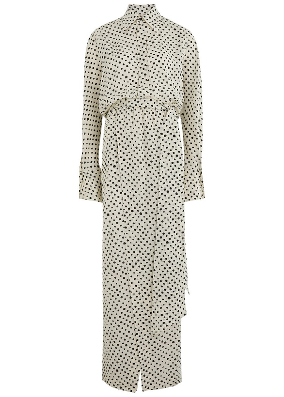 Photo: Petar Petrov The Saint Polka dot Maxi Shirt Dress Ivory