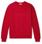 JW Anderson - Logo-Embroidered Loopback Cotton-Jersey Sweatshirt - Red