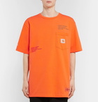 Heron Preston - Carhartt Oversized Embroidered Cotton-Jersey T-Shirt - Men - Orange