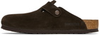 Birkenstock Brown Regular Boston Soft Footbed Slip-on Loafers