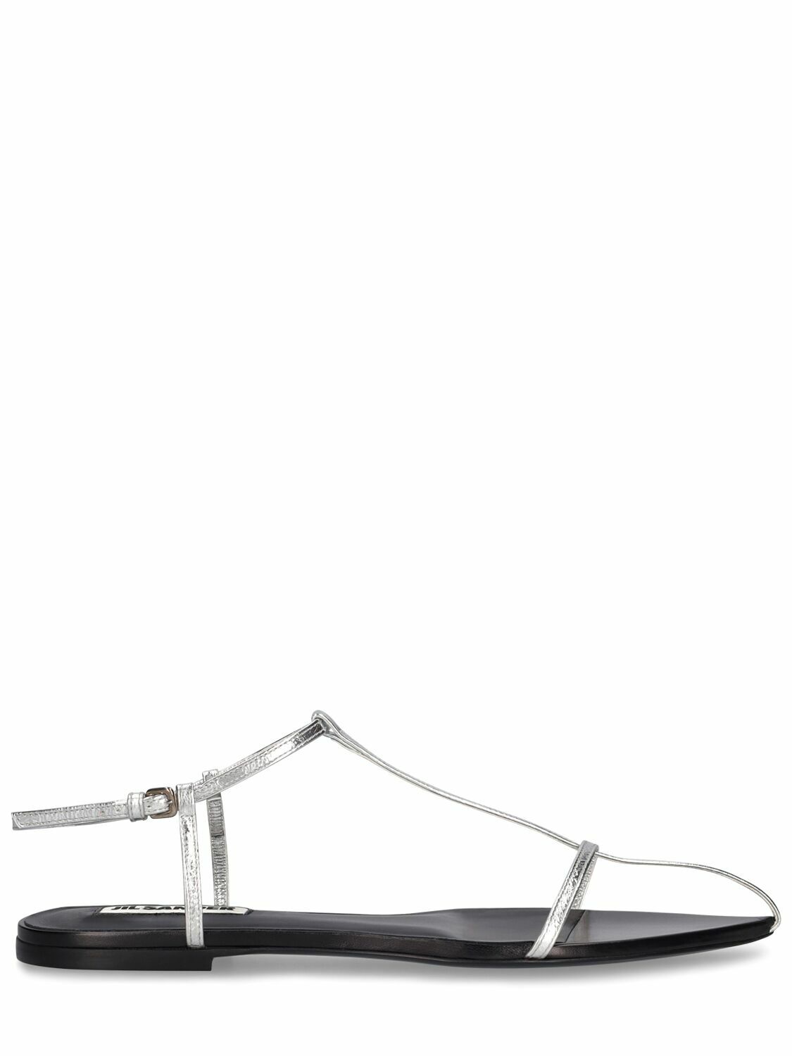 JIL SANDER - 10mm Metallic Leather T-bar Sandals Jil Sander