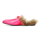 Gucci Pink Fluorescent Princetown Loafers