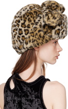 Vaquera Tan Leopard Aviator Hat