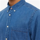 Paul Smith Men's Button Down Denim Shirt in Blue