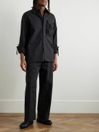 Simone Rocha - Straight-Leg Bow-Detailed Cotton-Blend Cargo Trousers - Gray