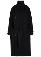 Lemaire High-neck Wool Coat Black