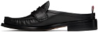 Thom Browne Black Pleated Penny Loafer Mules