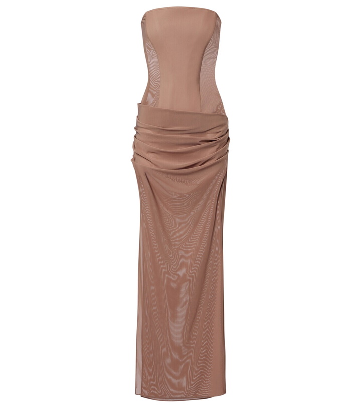 Photo: Alex Perry Semi-sheer strapless gown