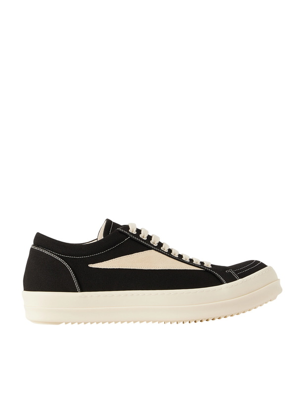 Photo: DRKSHDW by Rick Owens - Suede-Trimmed Denim Sneakers - Black