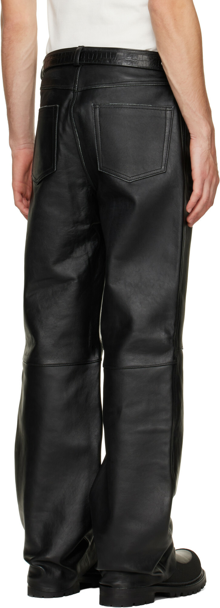 OUR LEGACY Black Carlson Cut Leather Pants