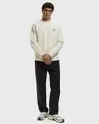 Maison Kitsune FOX HEAD WOOL RIBBED JUMPER Beige Mens Pullover